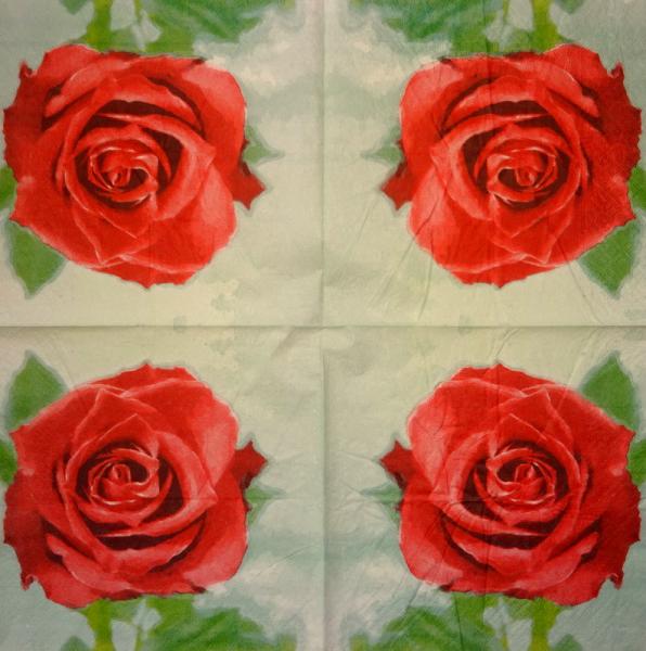029 Rosen - 3-lagig (blau)